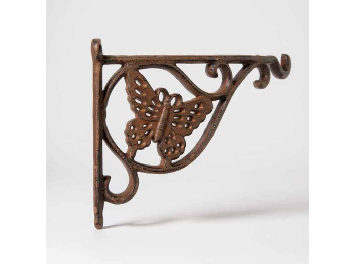 Potence papillon fonte marron patiné 25x4x17cm