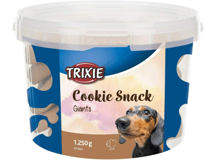 TRIXIE Seau Snacks Biscuits Géants, Agneau, ø7cm, 1.250g, Chien
