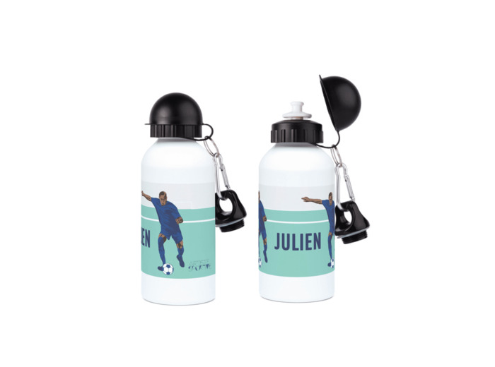 Gourde aluminium football "Le Footballeur" - Personnalisable