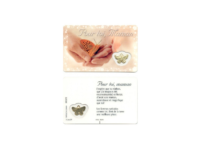 "Carte-prière avec insertion ""POUR TOI MAMAN""-anglais"