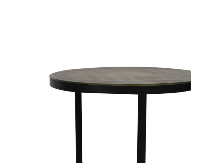 Ensemble 2 tables basses gigognes bronze et métal Noir 52x49x49cm