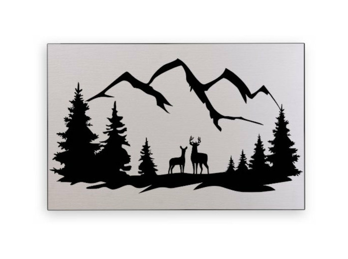 Paysage Montagnes avec Cerfs