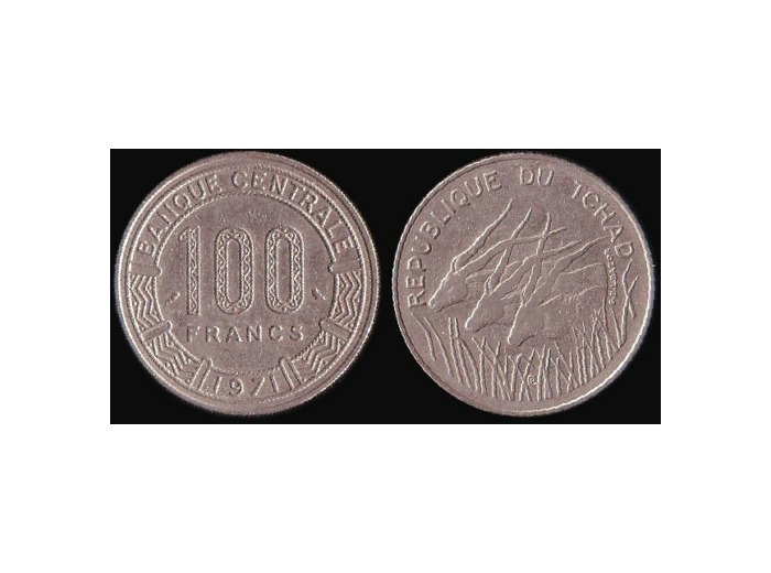 REPUBLIQUE DU TCHAD 100 FRANCS 1971 TTB