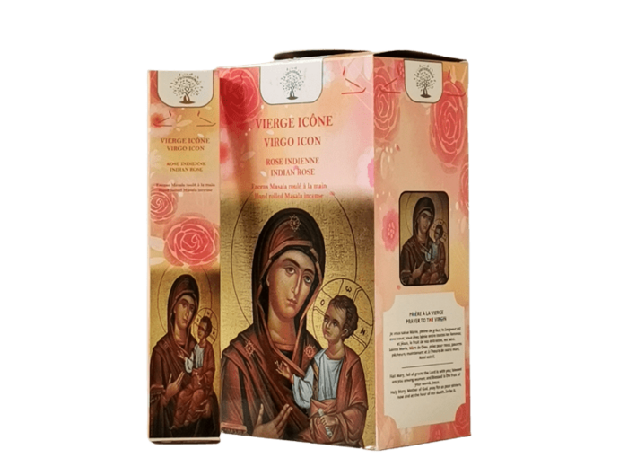 1 étui de 12 bâtons d'Encens - Vierge Icône - Rose Indienne