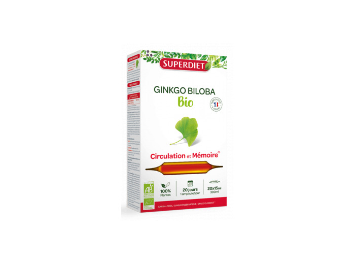 Ginkgo Biloba Bio 20 ampoules de 15ml