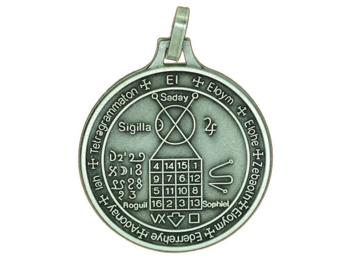 Médaille 30mm en Métal Argenté - PENTACLE 7 PLANETES