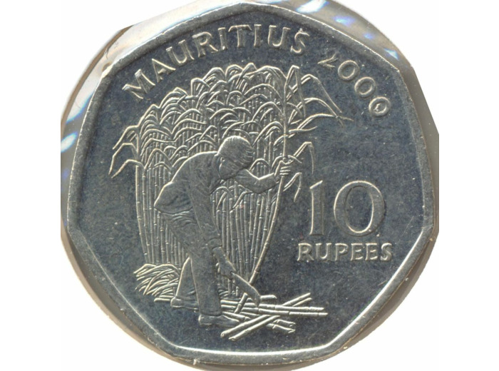 ILE MAURICE 10 RUPEES 2000 TTB+