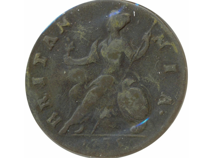 GRANDE BRETAGNE 1/2 PENNY GEORGES II 1735 TB+