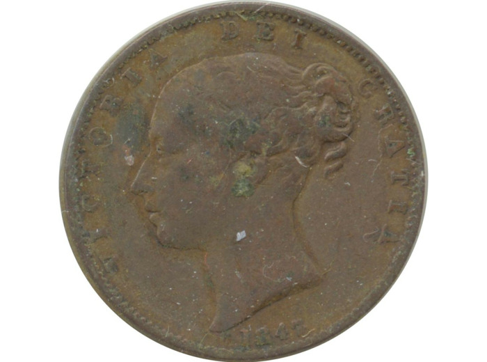 GRANDE BRETAGNE 1 FARTHING VICTORIA 1847 TB+