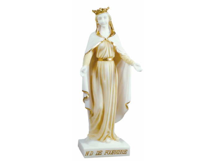 ND de Fourvière - Statue en albâtre 25cm -Blanche