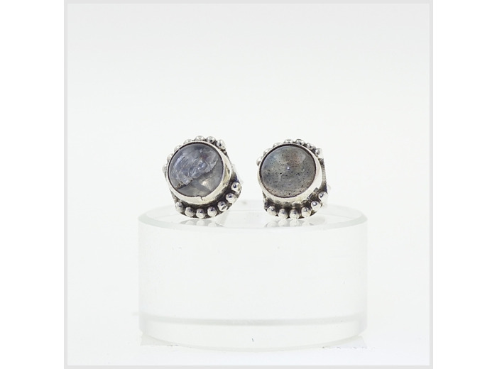 Puces Labradorite en argent massif
