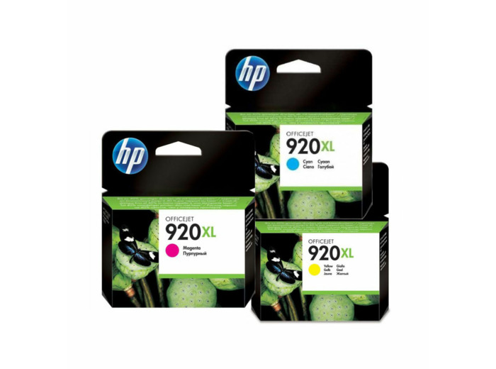 HP - Lot cartouches encre Magenta Cyan Jaune - 920XL CD973AE BGX CD972AE BGX CD974AE BGX