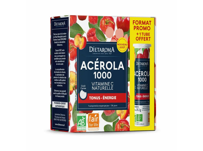Acérola 1000 +1tube offert-36 comprimés-Dietaroma