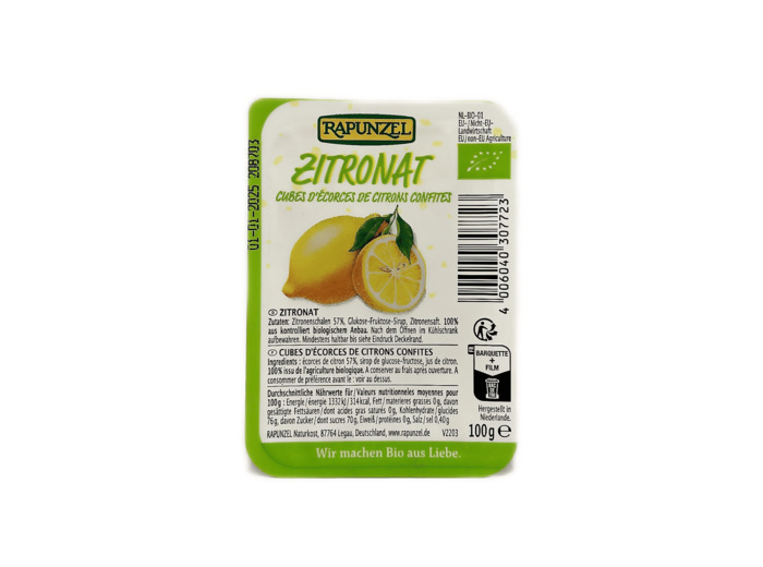 Cubes D'écorces De Citrons Confites Bio 100g