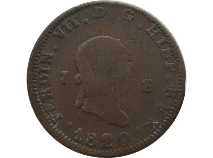 ESPAGNE 8 MARAVEDIS 1820 TB (W491) N4