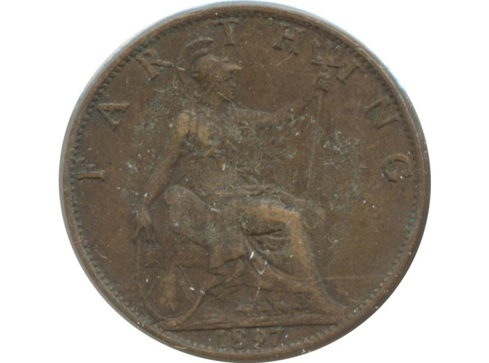 GRANDE BRETAGNE 1 FARTHING VICTORIA 1897 TTB