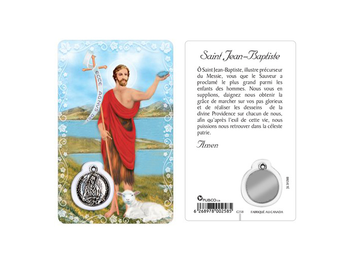 Carte-prière avec insertion ST JEAN-BAPTISTE