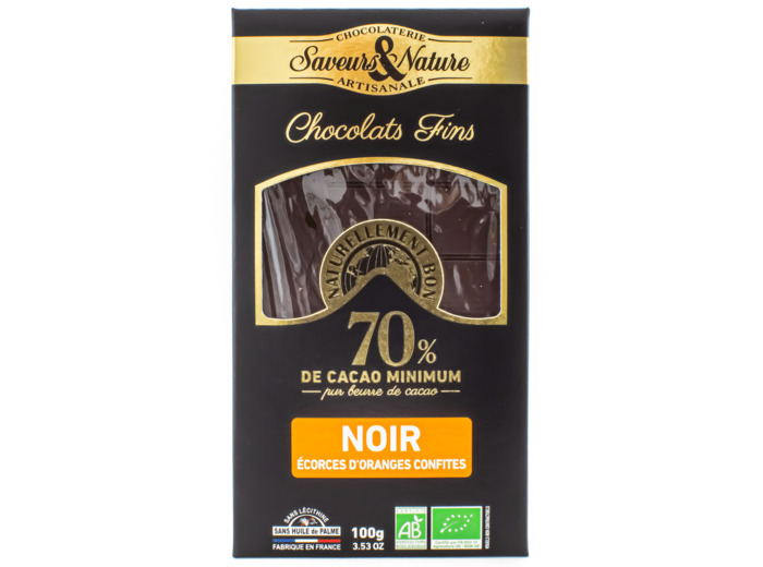 Chocolat Noir 70% Orange Intense Bio 80g