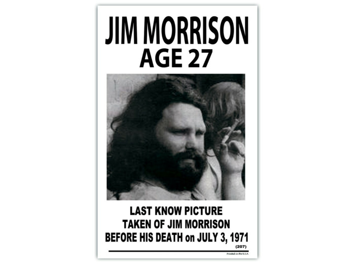 Affiche Jim Morrison 27 ans