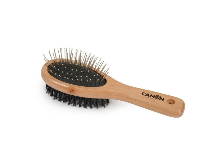 Brosse en bois double pour chat & chien, Small - 17cm