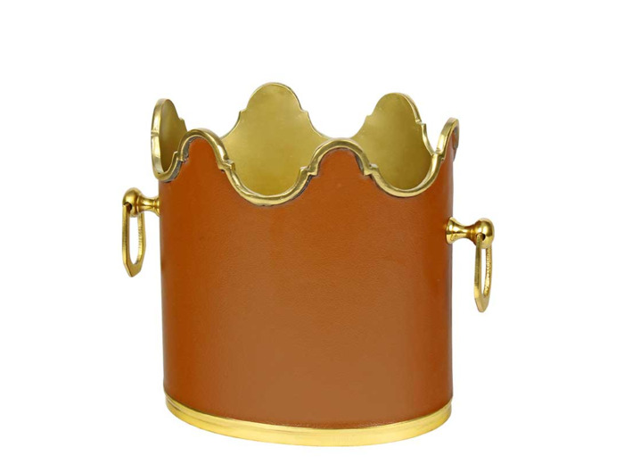 Rafraichisseur bouteilles en cuir 24x15x20cm