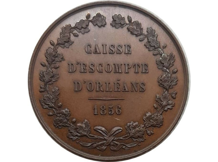 MEDAILLE - CAISSE D'ESCOMPTE D'ORLEANS 1856 TTB+