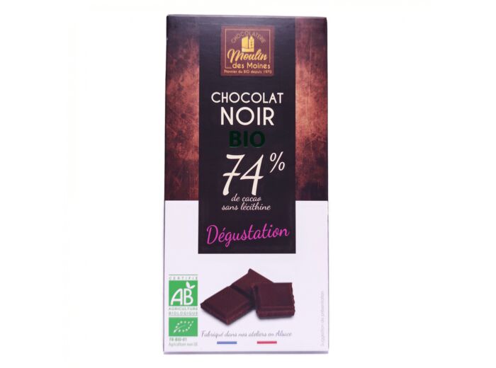 Tablette de Chocolat Noir 74% de Cacao Bio 100g