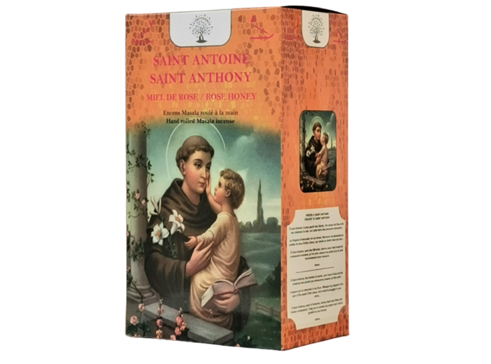 1 étui de 12 bâtons d'Encens - St Antoine - Miel de Rose