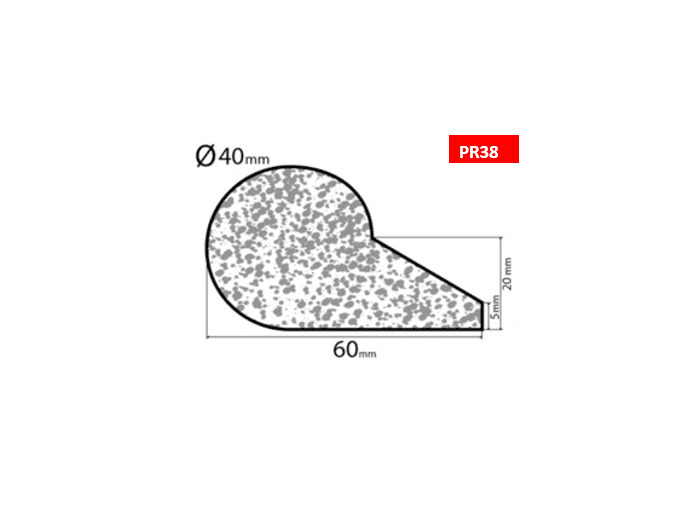 Bourrelet profilé mousse PR38 – 2m