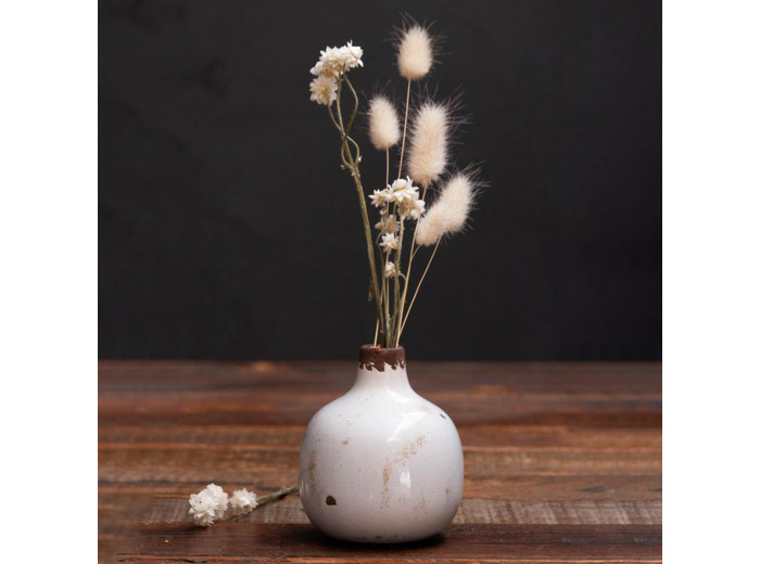 Vase Louise céramique blanc 9x9x10cm