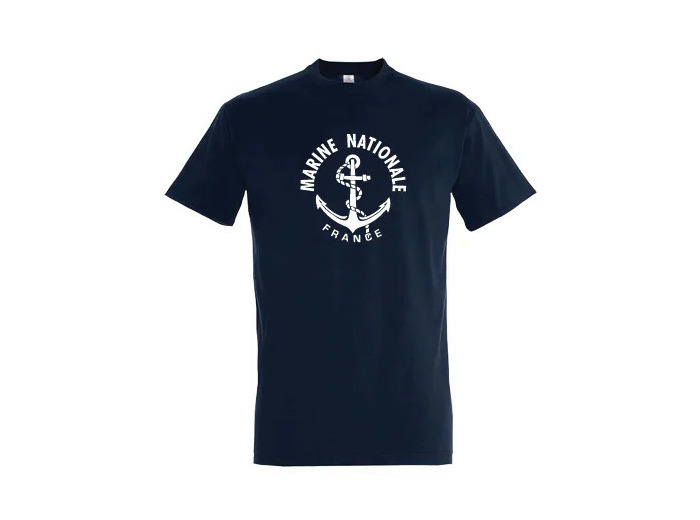 T-shirt bleu marine Marine Nationale coton 190gr/m2