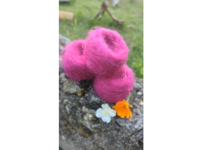 Pelote FLOCON (80% Kid mohair 20% soie) - Rose Thyrien