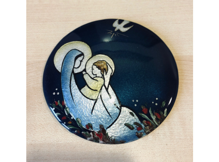 Vierge Assise diam.10cm - EMAUX DU LIBAN