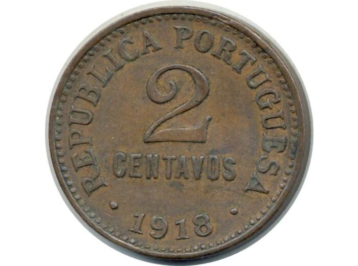 PORTUGAL 2 CENTAVOS 1918 TTB (W568)