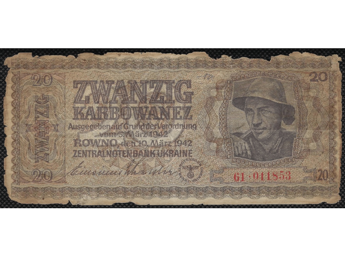 UKRAINE 20 KARBOWANEZ 10 MARS 1942 SERIE 61 TB W53