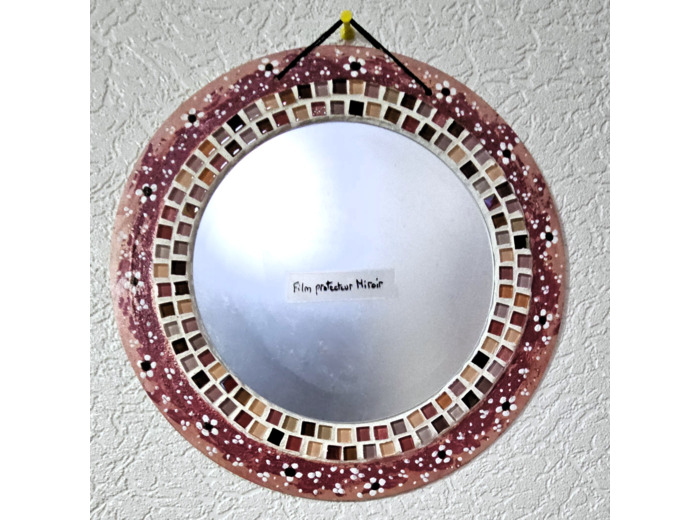 MON BEAU MIROIR – Bois, mosaïque & peinture (Ø 30 cm)