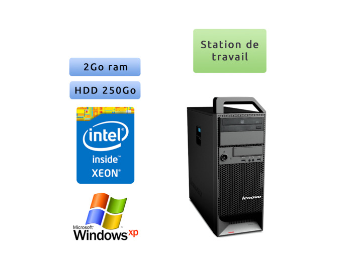 Lenovo ThinkStation S20 TW - Windows XP - W3505 2GB 250GB - Ordinateur Tour Workstation PC