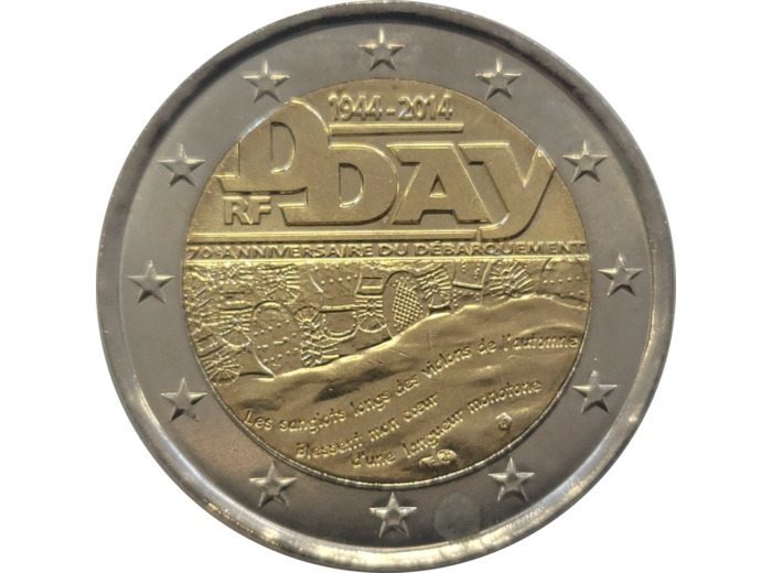 FRANCE 2014 2 EURO COMMEMORATIVE D-DAY 1914-2014