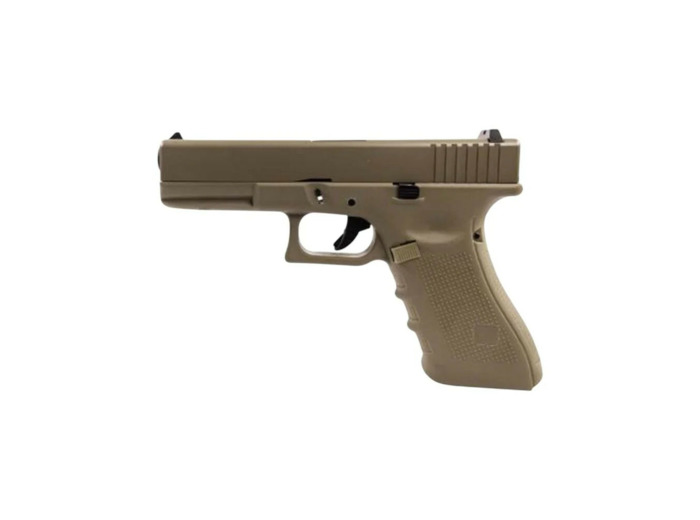 Réplique airsoft type Glock 17 Full Tan - Pistolet gaz semi-auto