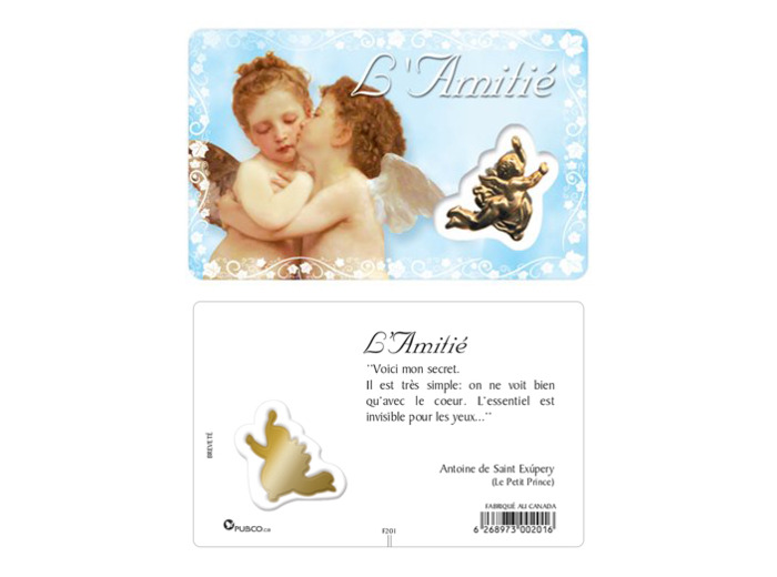 Carte-prière avec insertion AMITIE