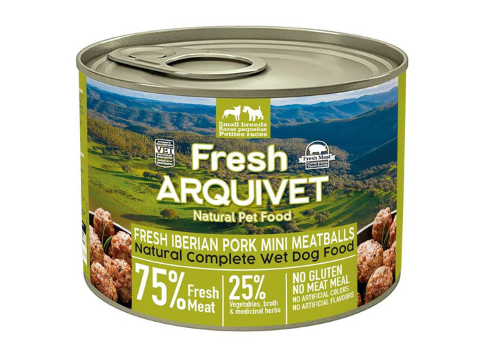 Mini Boulettes de porc ibérique avec citrouille et haricots verts, pour Chiens - 200g