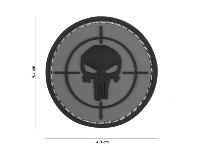 Patch 3D PVC  Punisher cible (gris)
