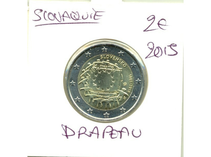 SLOVAQUIE 2015 2 EURO DRAPEAU EUROPEEN SUP