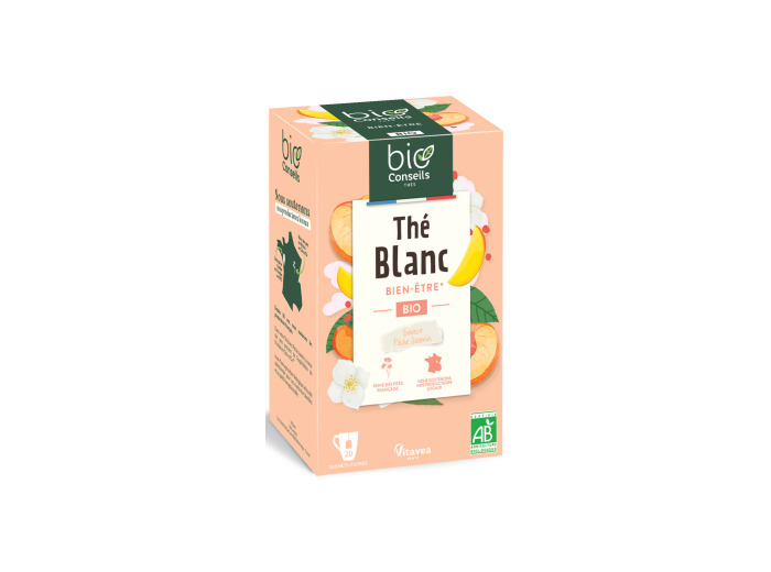 Thé Blanc Pêche Jasmin bio 20 sachets
