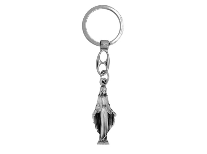 Porte-Clefs Oval en Métal 50mm - VIERGE MIRACULEUSE
