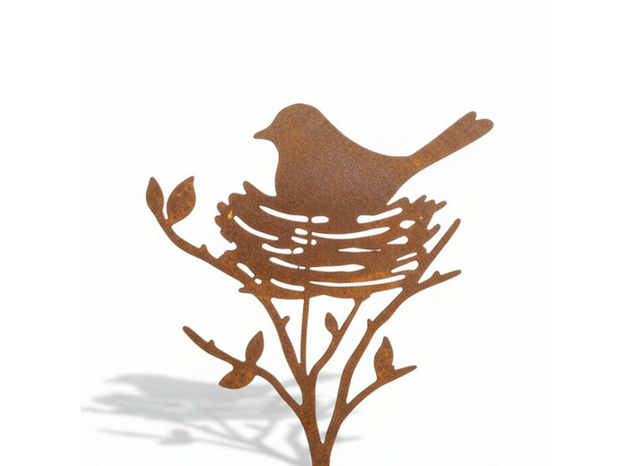Tuteur oiseau fer marron 30x2x92cm