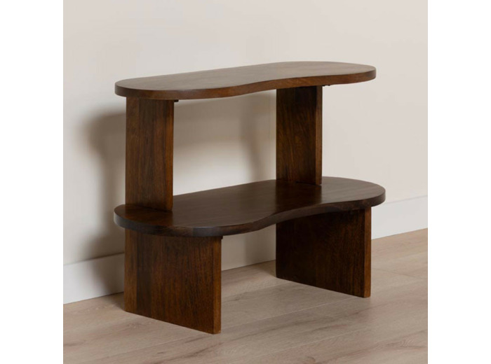 Petite Étagère Polanco en Bois de Manguier à 2 Niveaux 84x60x37cm