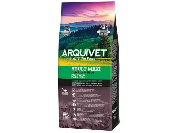 Croquettes Arquivet "dog adult maxi", poulet & riz - 12KG