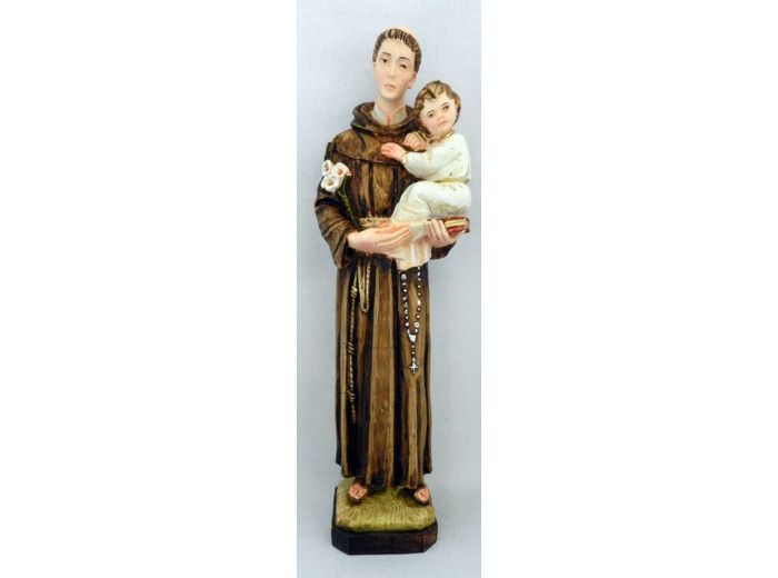 St Antoine 33 cm résine polychrome peint main