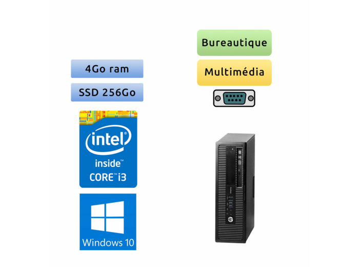 HP ProDesk 600 G1 SFF - Windows 10 - i3 4GB 256GB SSD - Ordinateur Tour PC